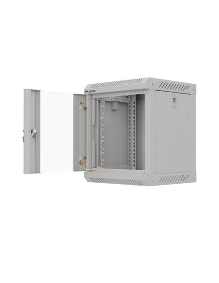 LANBERG RACKOVÁ SKRIŇA 10" NÁSTENNÁ 6U/300X300 (FLAT PACK) S PRESKLENÝMI DVERAMI ŠEDÁ