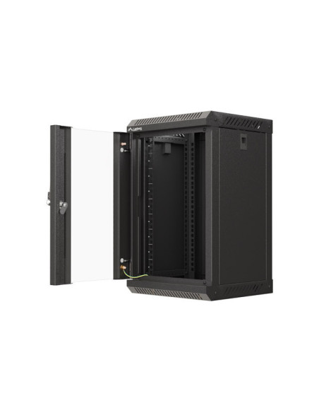 LANBERG RACKOVÁ SKRIŇA 10" NÁSTENNÁ 9U/300X300 (FLAT PACK) S PRESKLENÝMI DVERMI ČIERNA