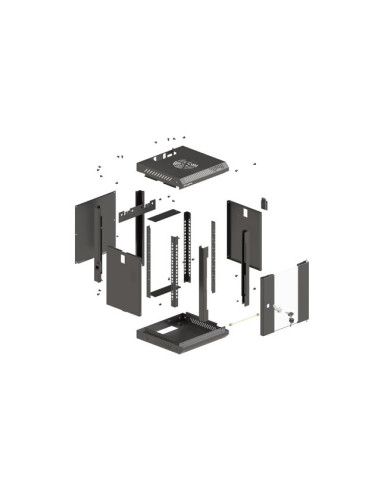 LANBERG RACKOVÁ SKRIŇA 10" NÁSTENNÁ 9U/300X300 (FLAT PACK) S PRESKLENÝMI DVERMI ČIERNA