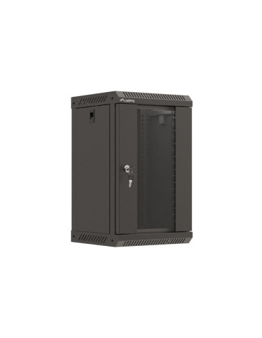 LANBERG RACKOVÁ SKRIŇA 10" NÁSTENNÁ 9U/300X300 (FLAT PACK) S PRESKLENÝMI DVERMI ČIERNA