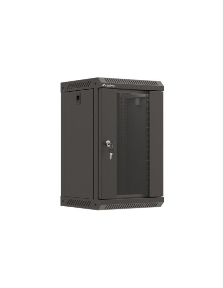 LANBERG RACKOVÁ SKRIŇA 10" NÁSTENNÁ 9U/300X300 (FLAT PACK) S PRESKLENÝMI DVERMI ČIERNA