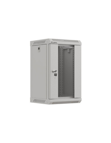 LANBERG RACKOVÁ SKRIŇA 10" NÁSTENNÁ 9U/300X300 (FLAT PACK) S PRESKLENÝMI DVERAMI ŠEDÁ