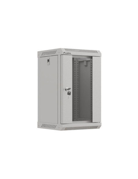 LANBERG RACKOVÁ SKRIŇA 10" NÁSTENNÁ 9U/300X300 (FLAT PACK) S PRESKLENÝMI DVERAMI ŠEDÁ