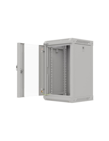 LANBERG RACKOVÁ SKRIŇA 10" NÁSTENNÁ 9U/300X300 (FLAT PACK) S PRESKLENÝMI DVERAMI ŠEDÁ