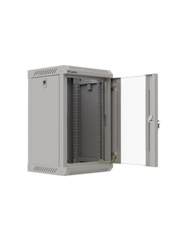 LANBERG RACKOVÁ SKRIŇA 10" NÁSTENNÁ 9U/300X300 (FLAT PACK) S PRESKLENÝMI DVERAMI ŠEDÁ