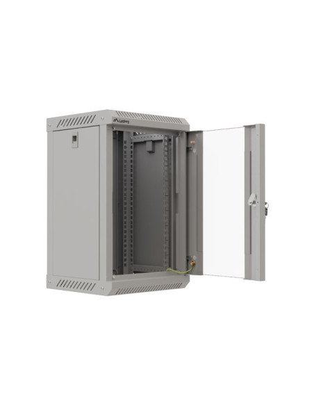 LANBERG RACKOVÁ SKRIŇA 10" NÁSTENNÁ 9U/300X300 (FLAT PACK) S PRESKLENÝMI DVERAMI ŠEDÁ