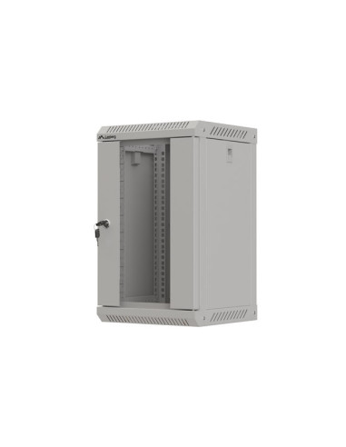 LANBERG RACKOVÁ SKRIŇA 10" NÁSTENNÁ 9U/300X300 (FLAT PACK) S PRESKLENÝMI DVERAMI ŠEDÁ