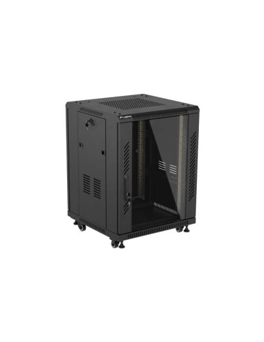 LANBERG INŠTALAČNÝ RACK 19" 15U 600X600 ČIERNE SKLENENÉ DVERE (PLOCHÉ BALENIE)