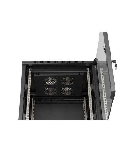 LANBERG INŠTALAČNÝ RACK 19" 15U 600X600 ČIERNE SKLENENÉ DVERE (PLOCHÉ BALENIE)