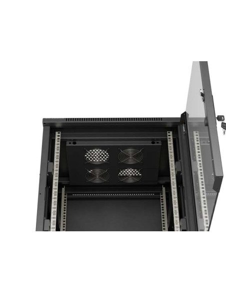 LANBERG INŠTALAČNÝ RACK 19" 15U 600X600 ČIERNE SKLENENÉ DVERE (PLOCHÉ BALENIE)