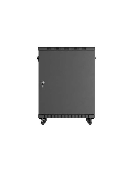 LANBERG INŠTALAČNÝ RACK 19" 15U 600X600 ČIERNE SKLENENÉ DVERE (PLOCHÉ BALENIE)