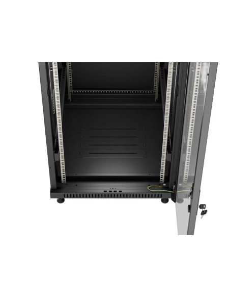LANBERG INŠTALAČNÝ RACK 19" 15U 600X800 ČIERNE SKLENENÉ DVERE (PLOCHÉ BALENIE)