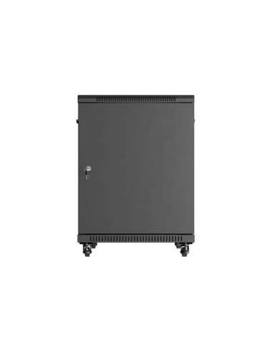 LANBERG INŠTALAČNÝ RACK 19" 15U 600X800 ČIERNE SKLENENÉ DVERE (PLOCHÉ BALENIE)