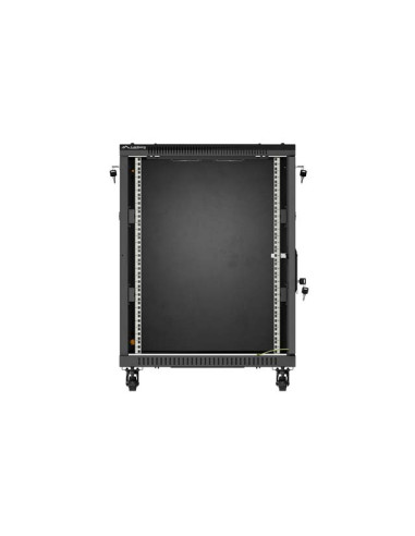 LANBERG INŠTALAČNÝ RACK 19" 15U 600X800 ČIERNE SKLENENÉ DVERE (PLOCHÉ BALENIE)