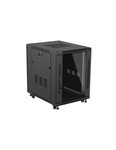 LANBERG INŠTALAČNÝ RACK 19" 15U 600X800 ČIERNE SKLENENÉ DVERE (PLOCHÉ BALENIE)