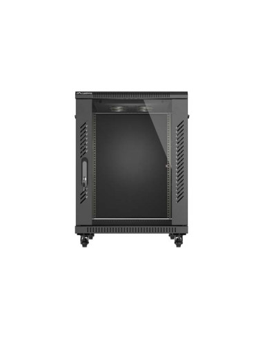 LANBERG INŠTALAČNÝ RACK 19" 15U 600X800 ČIERNE SKLENENÉ DVERE (PLOCHÉ BALENIE)