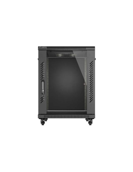 LANBERG INŠTALAČNÝ RACK 19" 15U 600X800 ČIERNE SKLENENÉ DVERE (PLOCHÉ BALENIE)