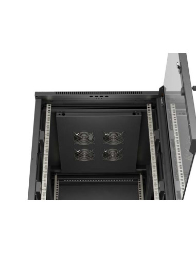 LANBERG INŠTALAČNÝ RACK 19" 15U 600X800 ČIERNE SKLENENÉ DVERE (PLOCHÉ BALENIE)