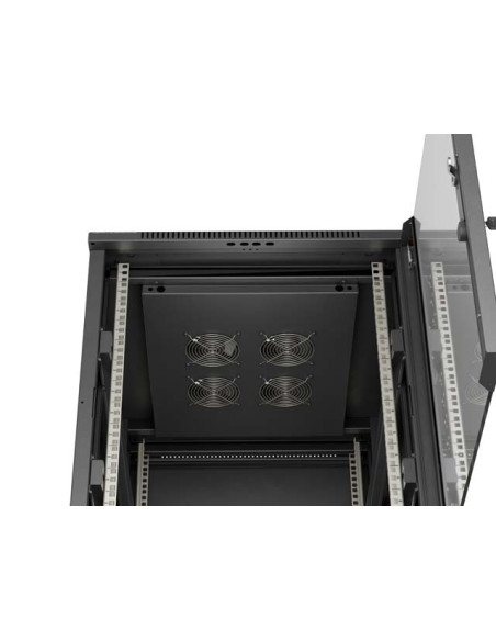LANBERG INŠTALAČNÝ RACK 19" 15U 600X800 ČIERNE SKLENENÉ DVERE (PLOCHÉ BALENIE)