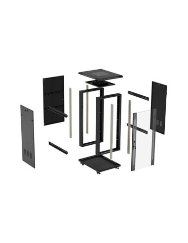 LANBERG INŠTALAČNÝ RACK 19" 15U 600X800 ČIERNE SKLENENÉ DVERE (PLOCHÉ BALENIE)