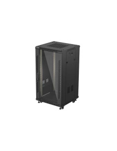 LANBERG INŠTALAČNÝ SKRIŇOVÝ ROZVADEČ 19" 22U 600X600 ČIERNE SKLENENÉ DVERE (PLOCHÉ BALENIE)