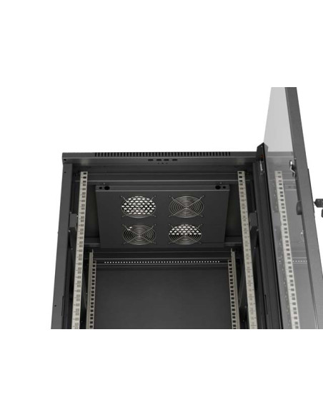 LANBERG INŠTALAČNÝ SKRIŇOVÝ ROZVADEČ 19" 22U 600X600 ČIERNE SKLENENÉ DVERE (PLOCHÉ BALENIE)