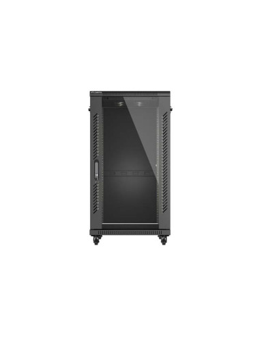 LANBERG INŠTALAČNÝ SKRIŇOVÝ ROZVADEČ 19" 22U 600X800 ČIERNE SKLENENÉ DVERE (PLOCHÉ BALENIE)