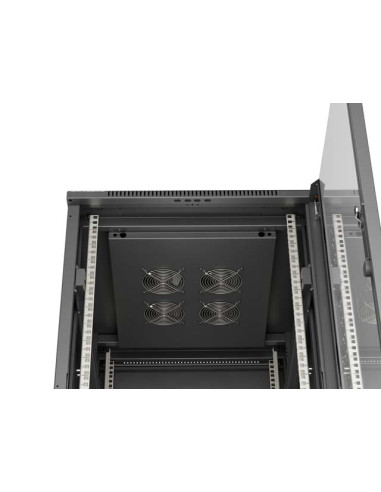 LANBERG INŠTALAČNÝ SKRIŇOVÝ ROZVADEČ 19" 22U 600X800 ČIERNE SKLENENÉ DVERE (PLOCHÉ BALENIE)