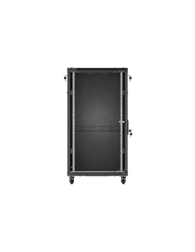 LANBERG INŠTALAČNÝ SKRIŇOVÝ ROZVADEČ 19" 22U 600X800 ČIERNE SKLENENÉ DVERE (PLOCHÉ BALENIE)