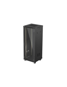 LANBERG 19" VOĽNE STOJÚCA RACKOVÁ SKRIŇA 32U/600X600 (FLAT PACK) S PRESKLENÝMI DVERAMI ČIERNA