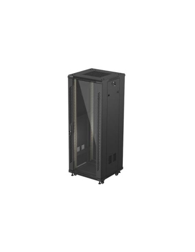 LANBERG 19" VOĽNE STOJÚCA RACKOVÁ SKRIŇA 32U/600X600 (FLAT PACK) S PRESKLENÝMI DVERAMI ČIERNA