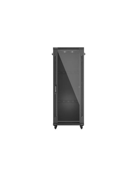 LANBERG 19" VOĽNE STOJÚCA RACKOVÁ SKRIŇA 32U/600X600 (FLAT PACK) S PRESKLENÝMI DVERAMI ČIERNA