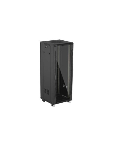 LANBERG 19" VOĽNE STOJÚCA RACKOVÁ SKRIŇA 32U/600X600 (FLAT PACK) S PRESKLENÝMI DVERAMI ČIERNA