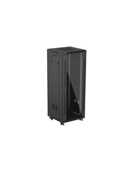 LANBERG 19" VOĽNE STOJÚCA RACKOVÁ SKRIŇA 32U/600X600 (FLAT PACK) S PRESKLENÝMI DVERAMI ČIERNA