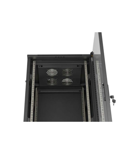 LANBERG 19" VOĽNE STOJÚCA RACKOVÁ SKRIŇA 32U/600X600 (FLAT PACK) S PRESKLENÝMI DVERAMI ČIERNA