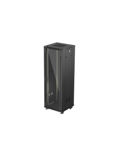 LANBERG 19" VOĽNE STOJÚCA RACKOVÁ SKRIŇA 37U/600X600 (FLAT PACK) S PRESKLENÝMI DVERAMI ČIERNA