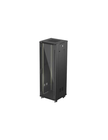 LANBERG 19" VOĽNE STOJÚCA RACKOVÁ SKRIŇA 37U/600X600 (FLAT PACK) S PRESKLENÝMI DVERAMI ČIERNA