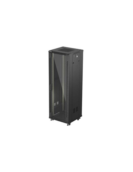 LANBERG 19" VOĽNE STOJÚCA RACKOVÁ SKRIŇA 37U/600X600 (FLAT PACK) S PRESKLENÝMI DVERAMI ČIERNA
