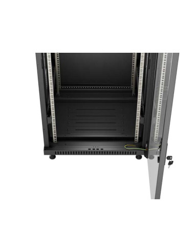 LANBERG 19" VOĽNE STOJÚCA RACKOVÁ SKRIŇA 37U/600X600 (FLAT PACK) S PRESKLENÝMI DVERAMI ČIERNA