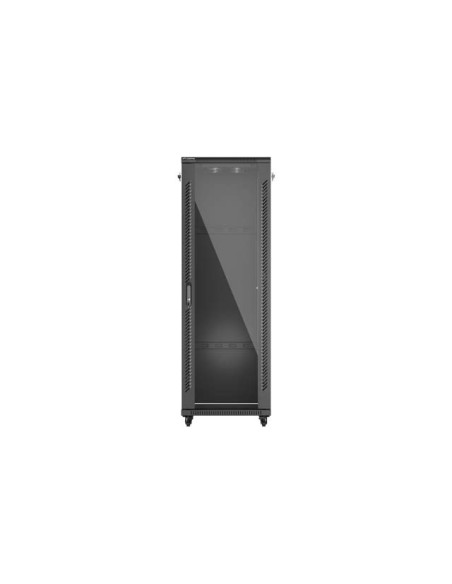 LANBERG 19" VOĽNE STOJÚCA RACKOVÁ SKRIŇA 37U/600X600 (FLAT PACK) S PRESKLENÝMI DVERAMI ČIERNA