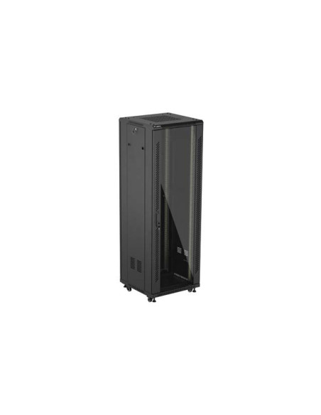 LANBERG 19" VOĽNE STOJÚCA RACKOVÁ SKRIŇA 37U/600X600 (FLAT PACK) S PRESKLENÝMI DVERAMI ČIERNA