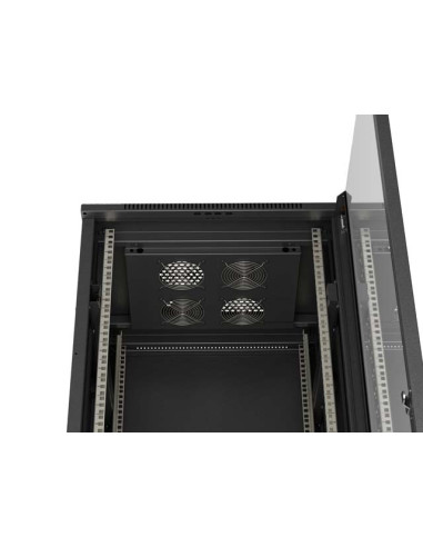 LANBERG 19" VOĽNE STOJÚCA RACKOVÁ SKRIŇA 37U/600X600 (FLAT PACK) S PRESKLENÝMI DVERAMI ČIERNA