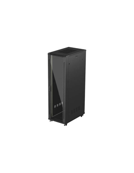LANBERG INŠTALAČNÝ SKRIŇOVÝ ROZVADEČ 19" 42U 600X1000 ČIERNE SKLENENÉ DVERE (PLOCHÉ BALENIE)