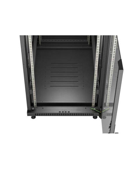 LANBERG INŠTALAČNÝ SKRIŇOVÝ ROZVADEČ 19" 42U 600X1000 ČIERNE SKLENENÉ DVERE (PLOCHÉ BALENIE)
