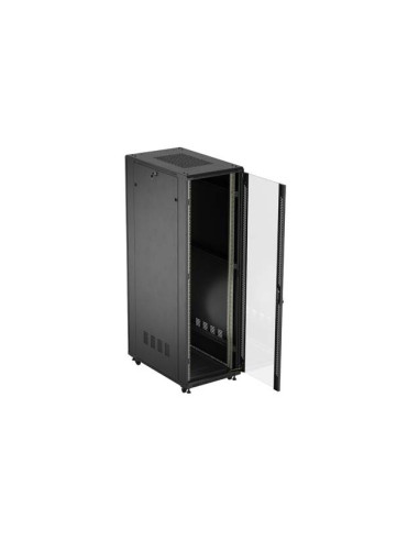LANBERG INŠTALAČNÝ SKRIŇOVÝ ROZVADEČ 19" 42U 600X1000 ČIERNE SKLENENÉ DVERE (PLOCHÉ BALENIE)