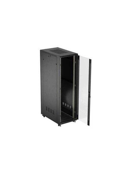 LANBERG INŠTALAČNÝ SKRIŇOVÝ ROZVADEČ 19" 42U 600X1000 ČIERNE SKLENENÉ DVERE (PLOCHÉ BALENIE)