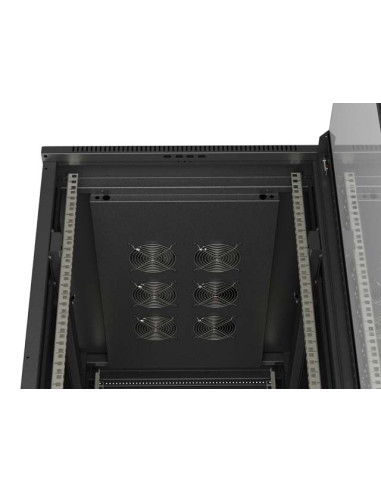 LANBERG INŠTALAČNÝ SKRIŇOVÝ ROZVADEČ 19" 42U 600X1000 ČIERNE SKLENENÉ DVERE (PLOCHÉ BALENIE)