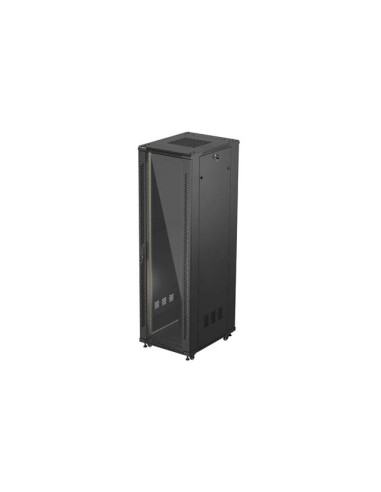 LANBERG 19" VOĽNE STOJÚCA RACKOVÁ SKRIŇA 42U/600X800 (FLAT PACK) S PRESKLENÝMI DVERAMI ČIERNA