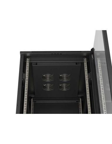 LANBERG 19" VOĽNE STOJÚCA RACKOVÁ SKRIŇA 42U/600X800 (FLAT PACK) S PRESKLENÝMI DVERAMI ČIERNA