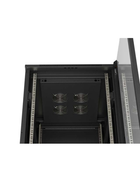 LANBERG 19" VOĽNE STOJÚCA RACKOVÁ SKRIŇA 42U/600X800 (FLAT PACK) S PRESKLENÝMI DVERAMI ČIERNA